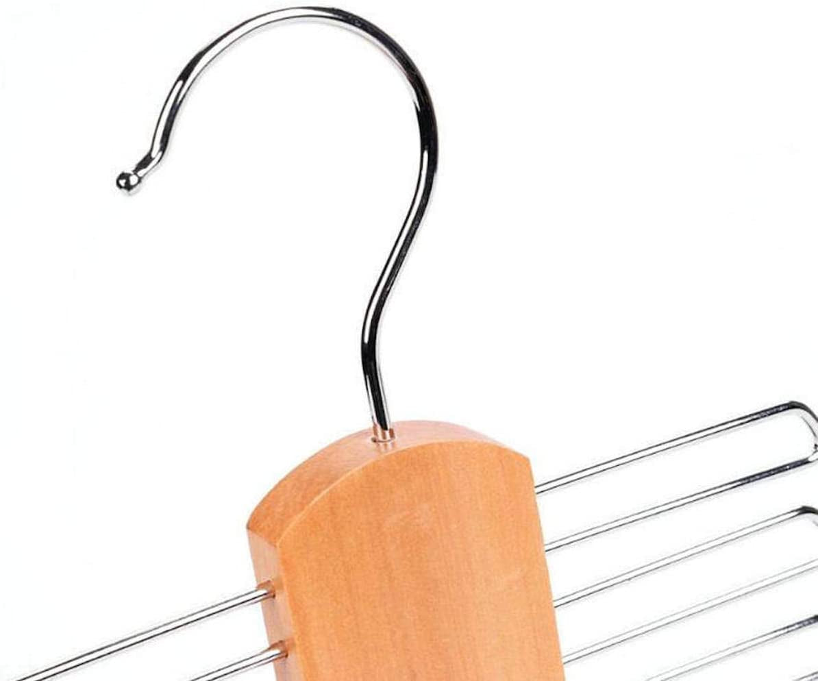 Wood Tie Rack Holder,Premium Wooden Necktie and Belt Hanger,Rotate to Organizer and Storage Rack with Non-Slip Clips Finish 20 Hooks,360Degree Swivel Space Saving Organizer for Men