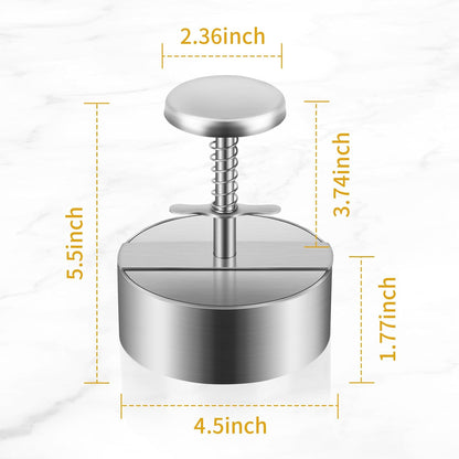 Diveken Burger Press, Stainless Steel Hamburger Patty Maker, 5.5 Inch Adjustable Burger Patty Maker, Patty Making Mold for Meat, Vegetables, Beef, BBQ Barbecue Homemade Hamburger
