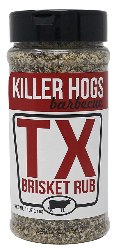 Killer Hogs BBQ TX Brisket Rub | Championship BBQ and Grill Seasoning for Texas Brisket | Great on Brisket, Ribs, Steaks, or Turkey | 11 Ounces