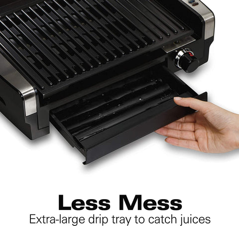 Image of Electric Indoor Searing Grill with Adjustable Temperature Control to 450F, Removable Nonstick Grate, 118 Sq. In. Surface Serves 6, Stainless Steel