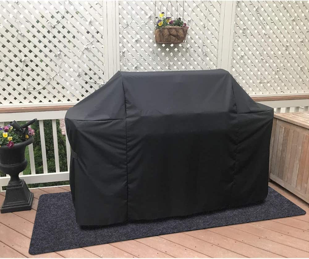 Gas Grill Mat— BBQ Grilling Gear for Gas/Deck Absorbent Grill Mat Lightweight Washable Floor Mat，Under Grill Mat for Protective Floor，Protects Decks and Patios from Grease and Sauce Spills(36" X60")