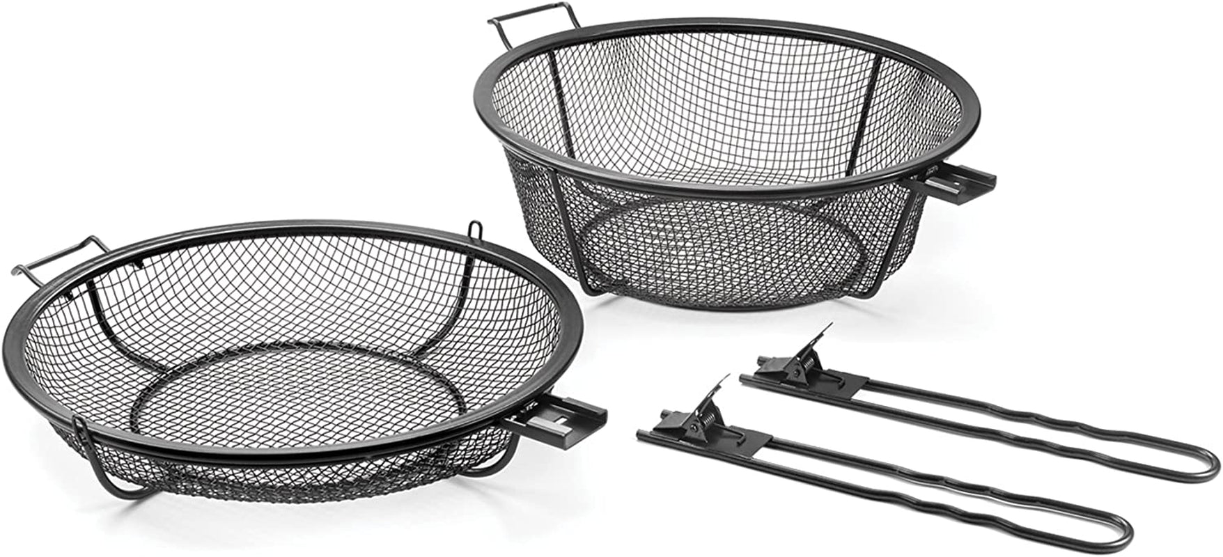 Outset 76182 Chef'S Jumbo Outdoor Grill Basket and Skillet with Removable Handles