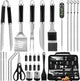 29 PCS BBQ Grill Accessories Stainless Steel BBQ Tools Grilling Tools Set with Storage Bag for Christmas Dads Birthday Presents - Camping Grill Utensils Set Ideal Grilling Gifts for Men Women