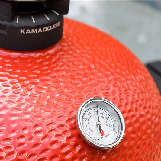 Kamado Joe BJ24RHC Big Joe II 24-Inch Charcoal Grill with Cart and Side Shelves, Blaze Red