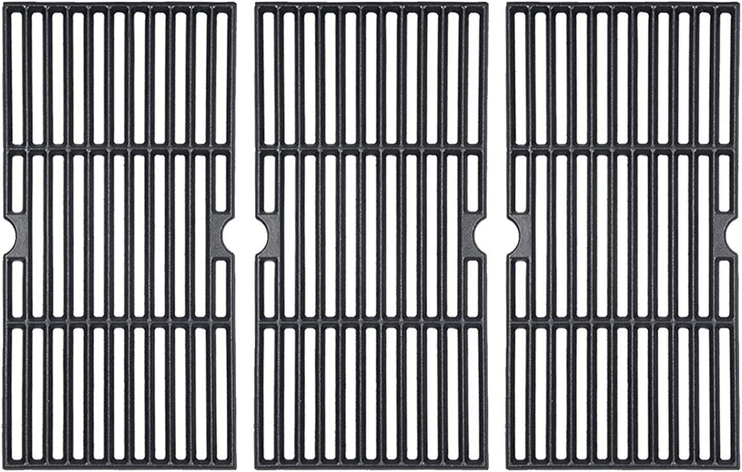 Grill Grates Replace for Charbroil 463420508, 463420509, 463420511 463436213 463436214 463440109, Master Chef, Thermos, Backyard and Others Grills, 16 7/8" Cast Iron Grill Grates(Set of 3)