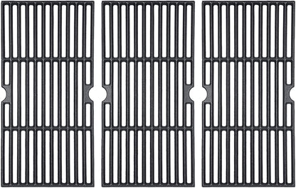 Grill Grates Replace for Charbroil 463420508, 463420509, 463420511 463436213 463436214 463440109, Master Chef, Thermos, Backyard and Others Grills, 16 7/8" Cast Iron Grill Grates(Set of 3)