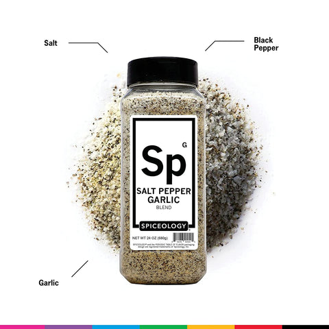 Image of Spiceology - Salt Pepper Garlic - SPG - Use On: Steak, Chicken, Hamburgers, Brisket, Turkey, Stew - BBQ Rub - Seasoned Salt - Spices and Seasonings - Grill Seasoning