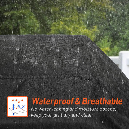 Arcedo Small Grill Cover 32 Inch, 2 Burner BBQ Gas Grill Cover, Heavy Duty Waterproof Outdoor Barbecue Cover, Fits Weber, Char Broil, Nexgrill and More Grills with Collapsed Side Tables