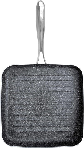 Image of Grill Pan 10.25" Nonstick and Scratchproof Stovetop Cookware PFOA Free Oven-Safe, Dish Washer Safe, 10X Extra Long Lasting - as Seen on TV