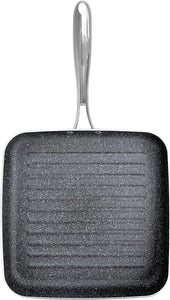 Grill Pan 10.25" Nonstick and Scratchproof Stovetop Cookware PFOA Free Oven-Safe, Dish Washer Safe, 10X Extra Long Lasting - as Seen on TV