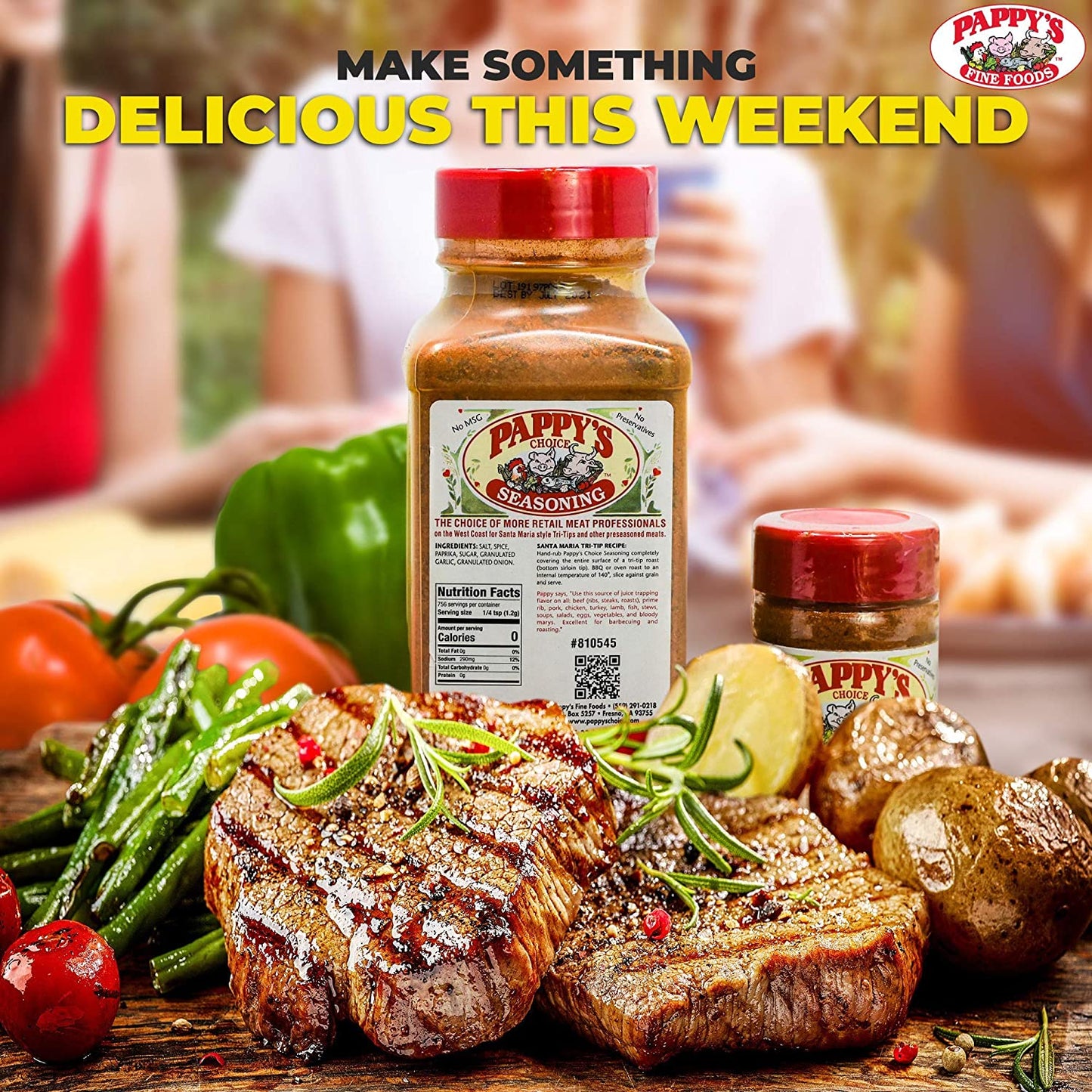 Pappy'S Choice Seasonings - Original. Perfect for Bbq and Smoked Brisket, Steak, Beef, Chicken, Fajita, Hogs, Rib, Seafood, Bagel, Popcorn, Jerk, Pizza and More.