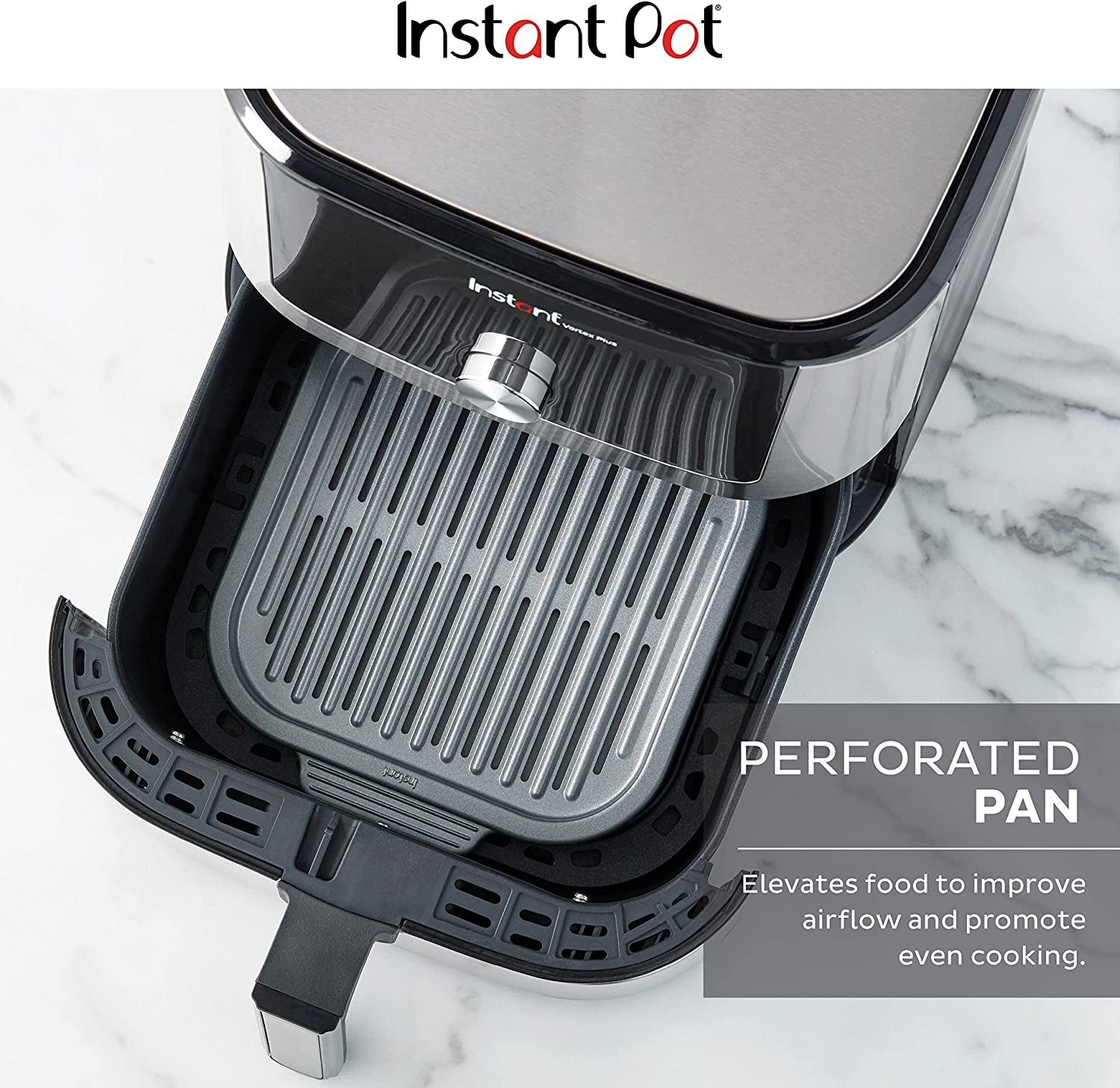 Instant Vortex Official Nonstick Grill Pan, 2-Piece, Gray