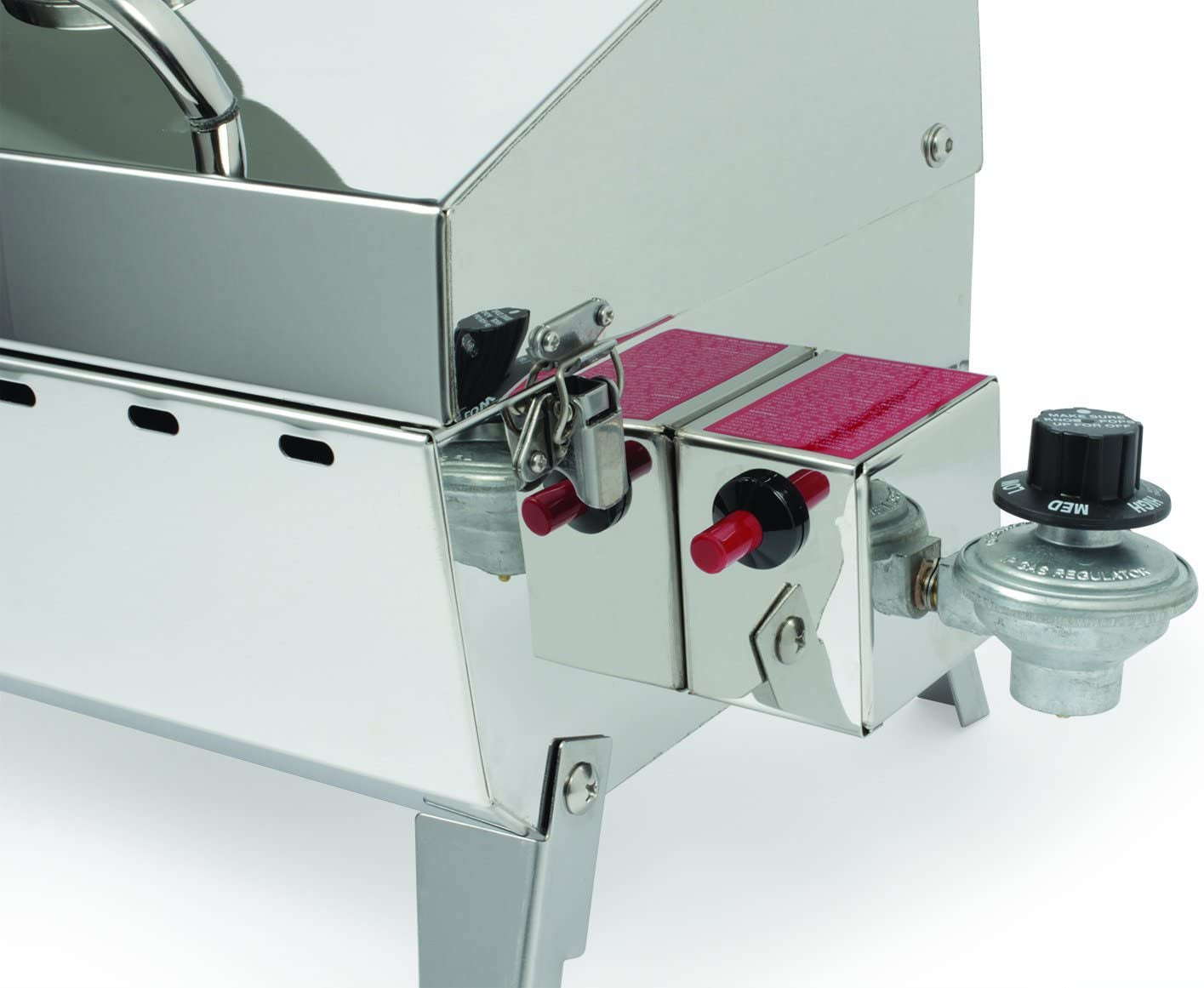 Stainless Steel Portable Propane Gas Grill, Convenient Size for Tailgating, Camping, RV, Picnicking, Home and Boats, Includes Storage Bag (125 Square Inches of Cooking Surface)