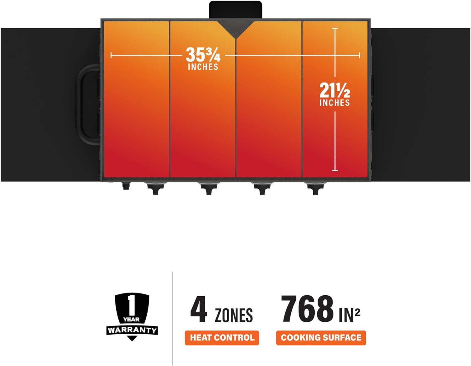 36 Inch Gas Griddle Cooking Station 4 Burner Flat Top Gas Grill Propane Fuelled Restaurant Grade Professional 36” Outdoor Griddle Station with Side Shelf (1554)