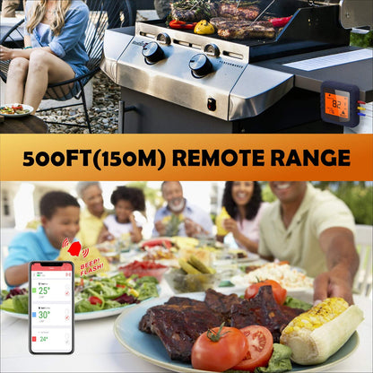 500FT Digital Meat Thermometer Wireless Thermometer with Multy Probes Bluetooth Thermometer Kitchen Thermometer for Smoker Grilling Oven