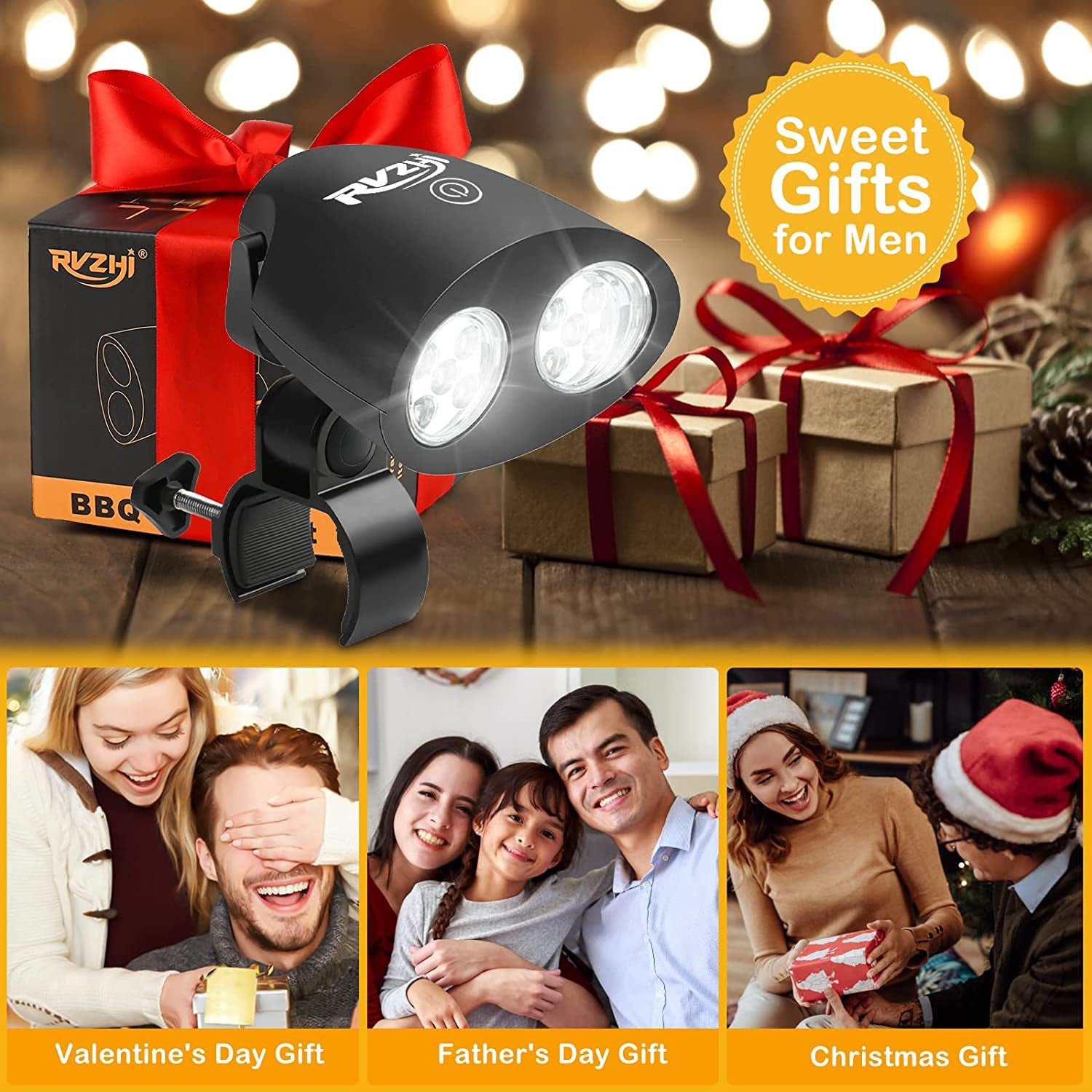 Grill Light BBQ Accessories - Upgraded Waterproof Grilling Accessories for Outdoor Grill, Smoker Accessories Grilling Gifts for Men Women Dad, Flexible BBQ Light with 10 Super Bright LED Lamps