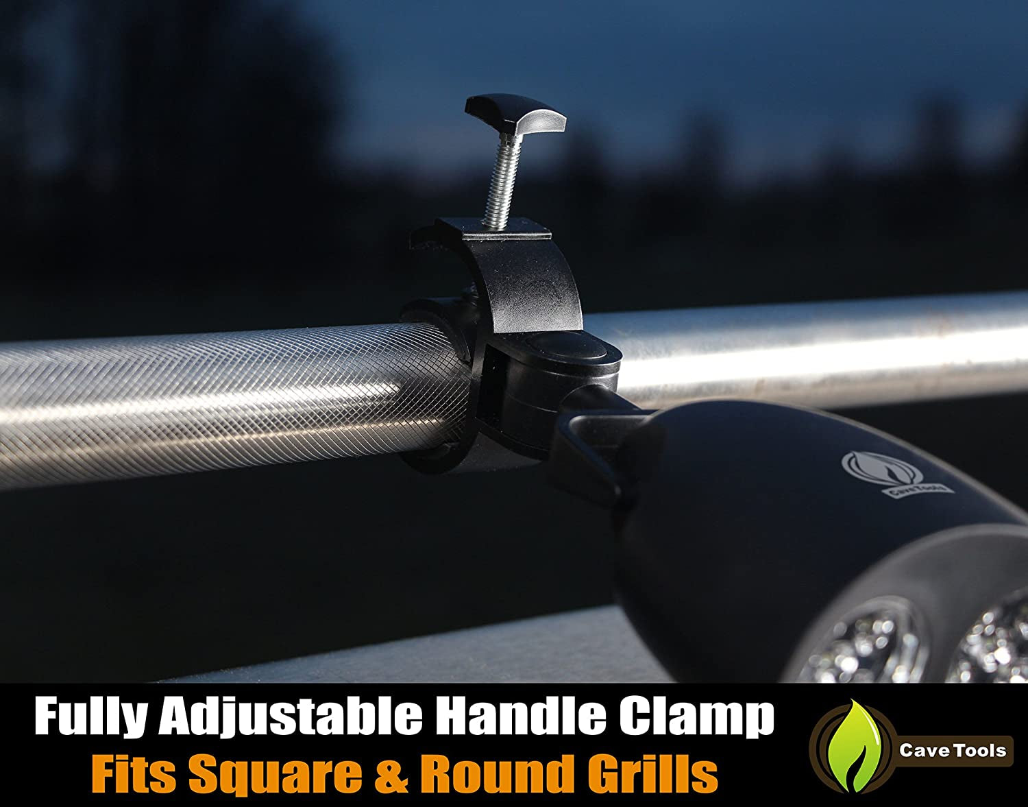 Barbecue Grill Light for Outdoor Grill - Fits round & Square Bars on Any BBQ Pit - 10 LED for Grilling at Night - BBQ Grill and Smoker Accessories