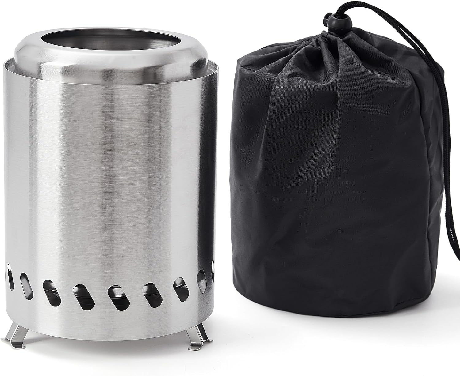 HGD 5.5'' Mini Fire Pit for Table, Small Tabletop Fire Pit for Smores, Indoor Fire Pit Tabletop with Carry Bag, Fueled by Pellets or Wood, Stainless Steel