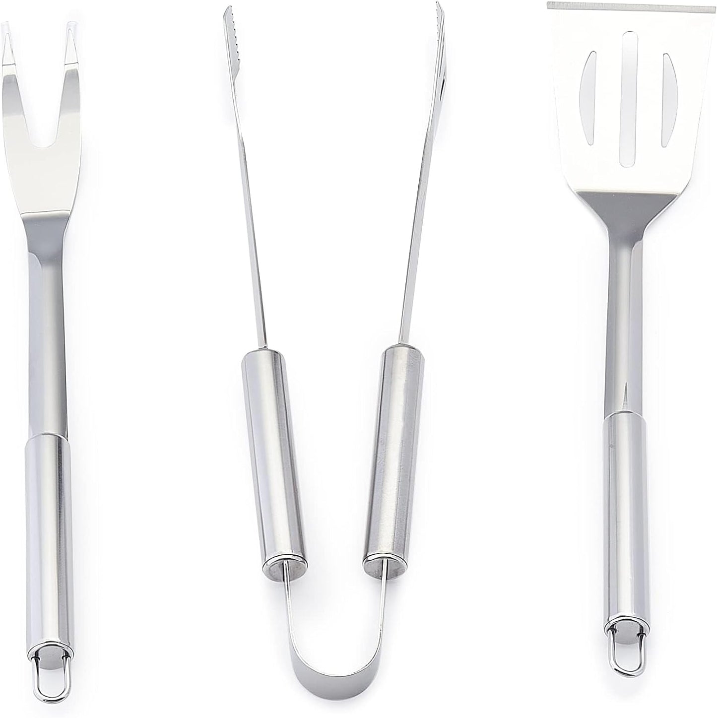 4-Piece Stainless Steel Barbeque Grilling Tool Set with Carry Bag