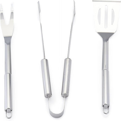 4-Piece Stainless Steel Barbeque Grilling Tool Set with Carry Bag