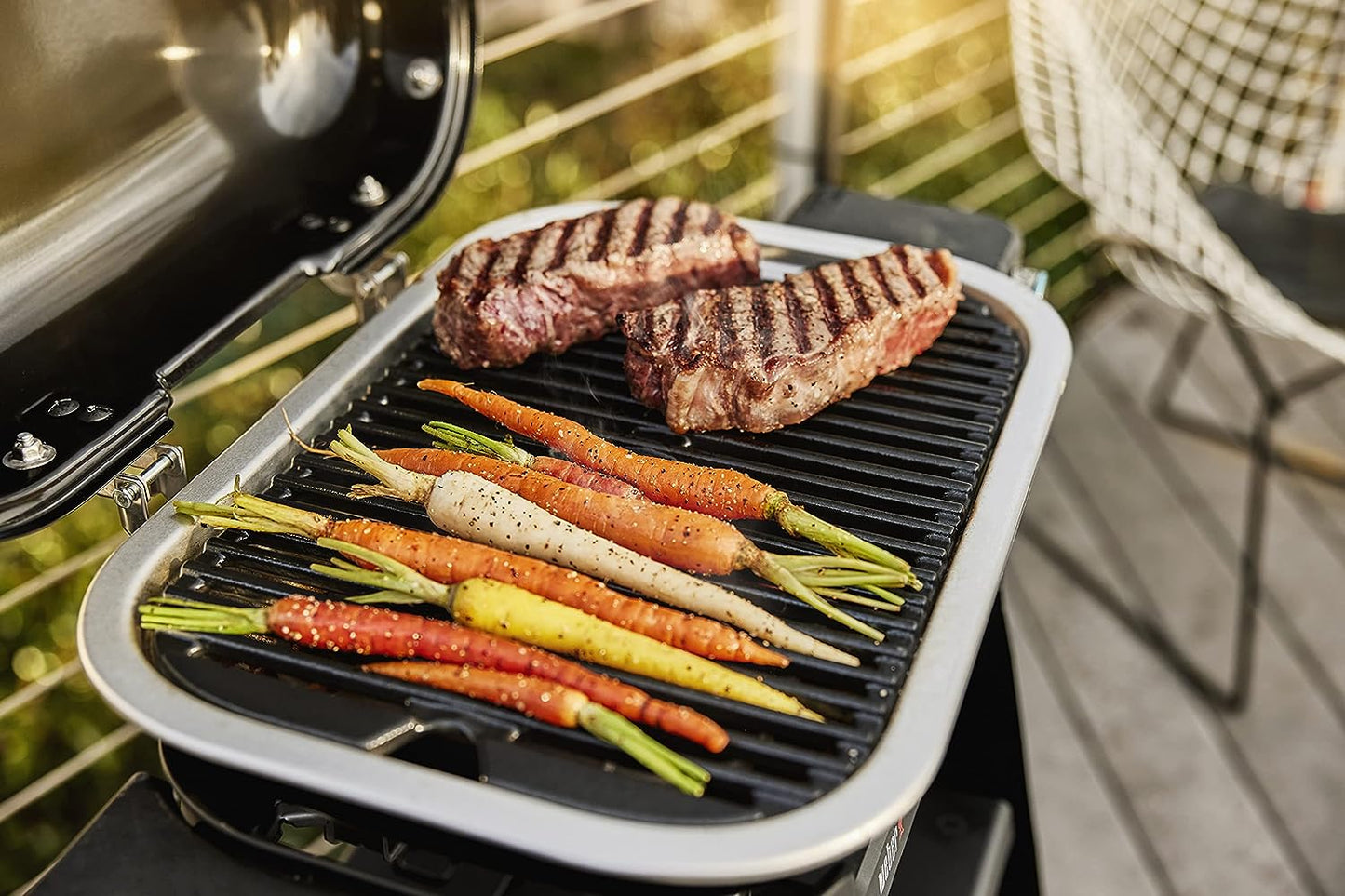 Lumin Compact Outdoor Electric Barbecue Grill, Black - Great Small Spaces Such as Patios, Balconies, and Decks, Portable and Convenient