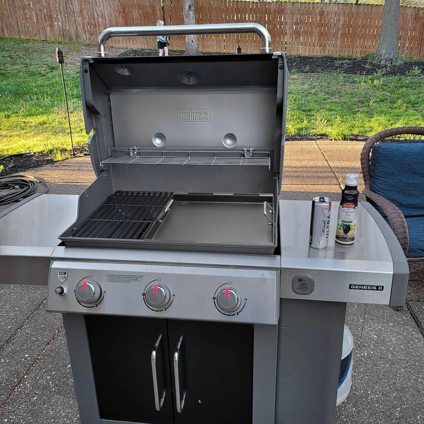 Cooking Griddle Inserts & Grate for Weber Genesis II 300 Series Grill, Flat Top Grill Griddle for Weber Genesis II E-310/315/325/330/335 S-310/335 and More, Replace for Weber 6788 Full-Size Griddle