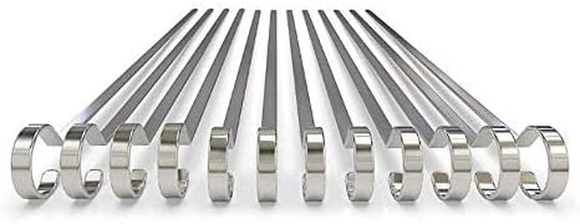 Flat Stainless Steel Kabob Skewers 12 Pack (17 Inch)