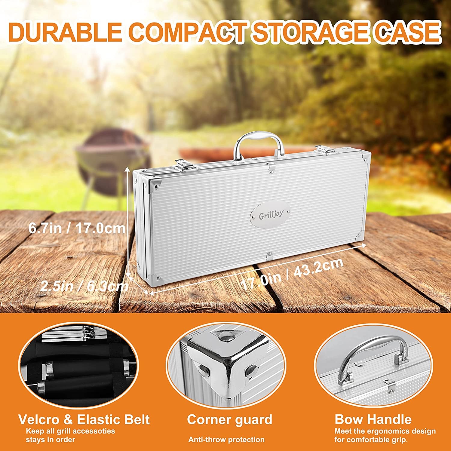 20PCS BBQ Grill Tools Set - Extra Thick Stainless Steel Fork, Spatula, Tongs& Cleaning Brush - Complete Barbecue Grilling Utensils Set in Aluminum Storage Case - Perfect Grill Gifts for Men