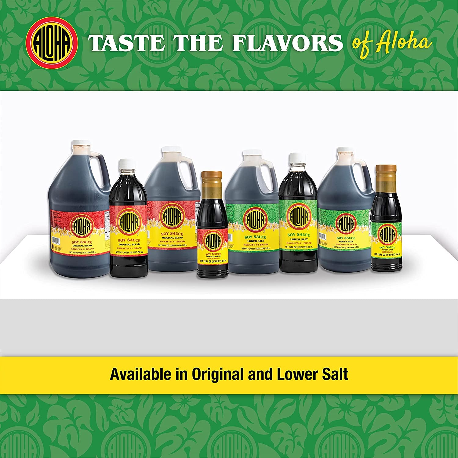 Aloha Shoyu Soy Sauce, Lower Salt - Hawaiian Soy Sauce with Smooth, Balanced Flavor - Authentic Soy Sauce for Cooking, Marinades, and Dips - Premium Shoyu Soy Sauce Made in Hawaii - 12 Oz