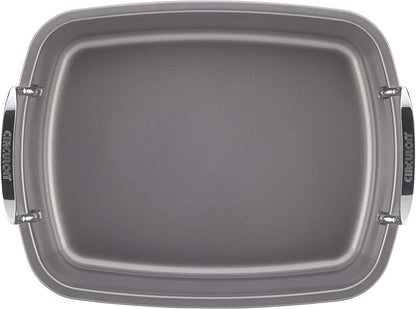 Circulon Nonstick Roasting Pan / Roaster with Rack - 17 Inch X 13 Inch, Gray