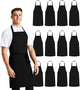 Aprons Unisex Bib Aprons - 100% Polyester Chef Apron with Extra Long Ties – Cooking Apron for Men Women