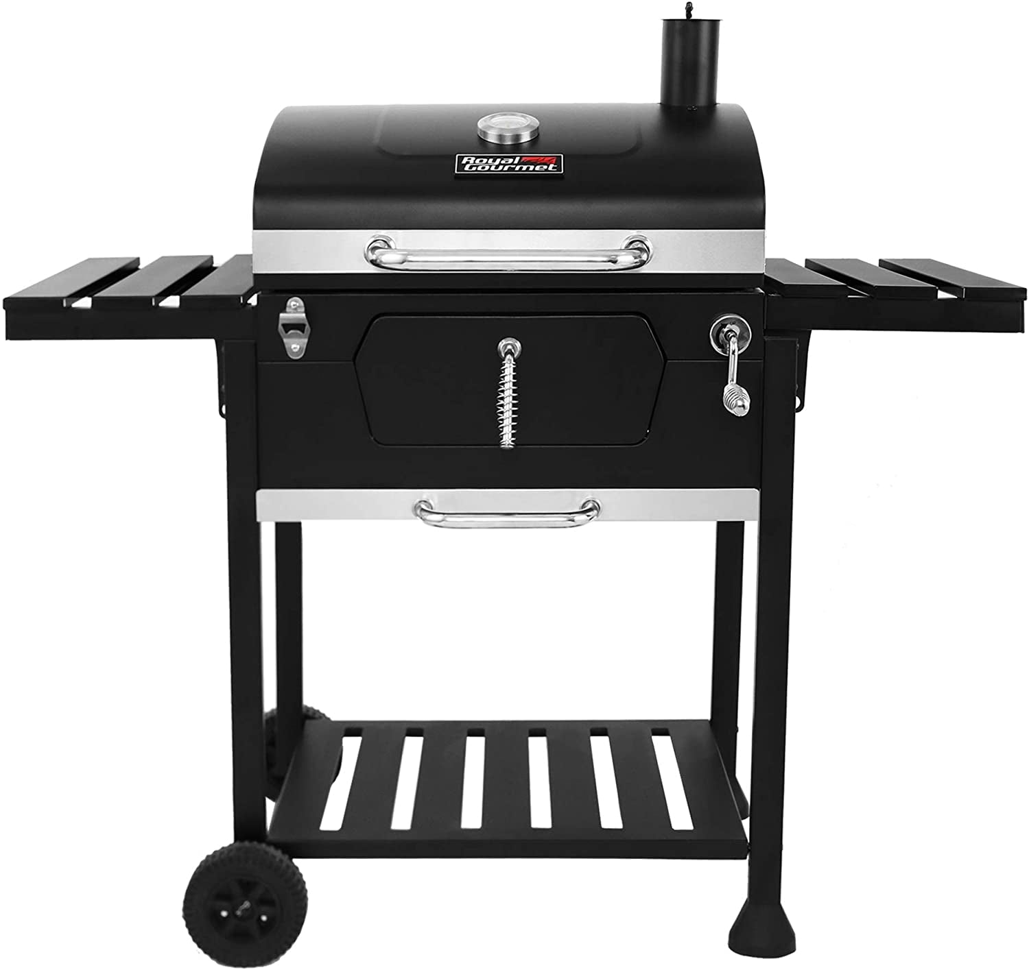 CD1824EN 24” Charcoal Grill Outdoor Smoker with Side Tables Backyard Griller Party BBQ Picnic Patio Cooking, Black