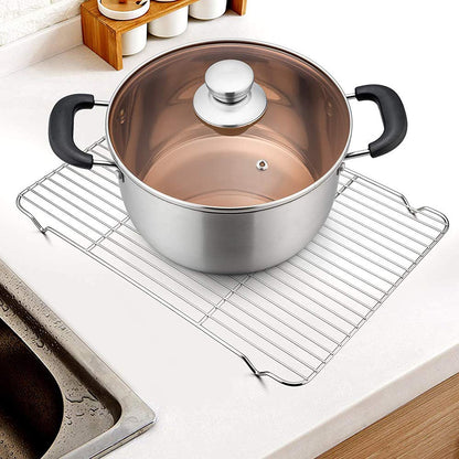 Baking Rack Cooking Rack Set of 2-16.6''X11.6'', P&P CHEF Stainless Steel Wire Cooling Drying Roasting Rack, Fits Half Sheet Cookie Pans, Commercial Quality, Oven & Dishwasher Safe