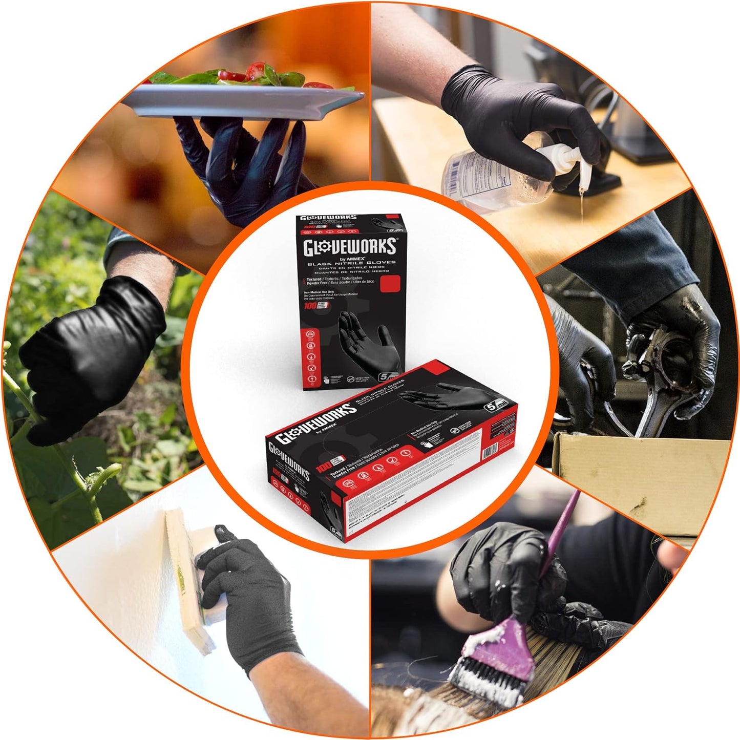 Industrial Black Nitrile Gloves
