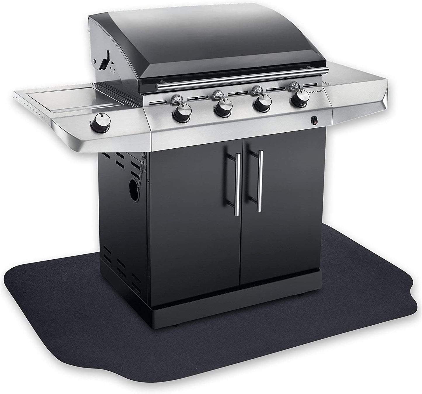 under the Grill Protective Deck and Patio Mat, 39 X 72 Inches, Black