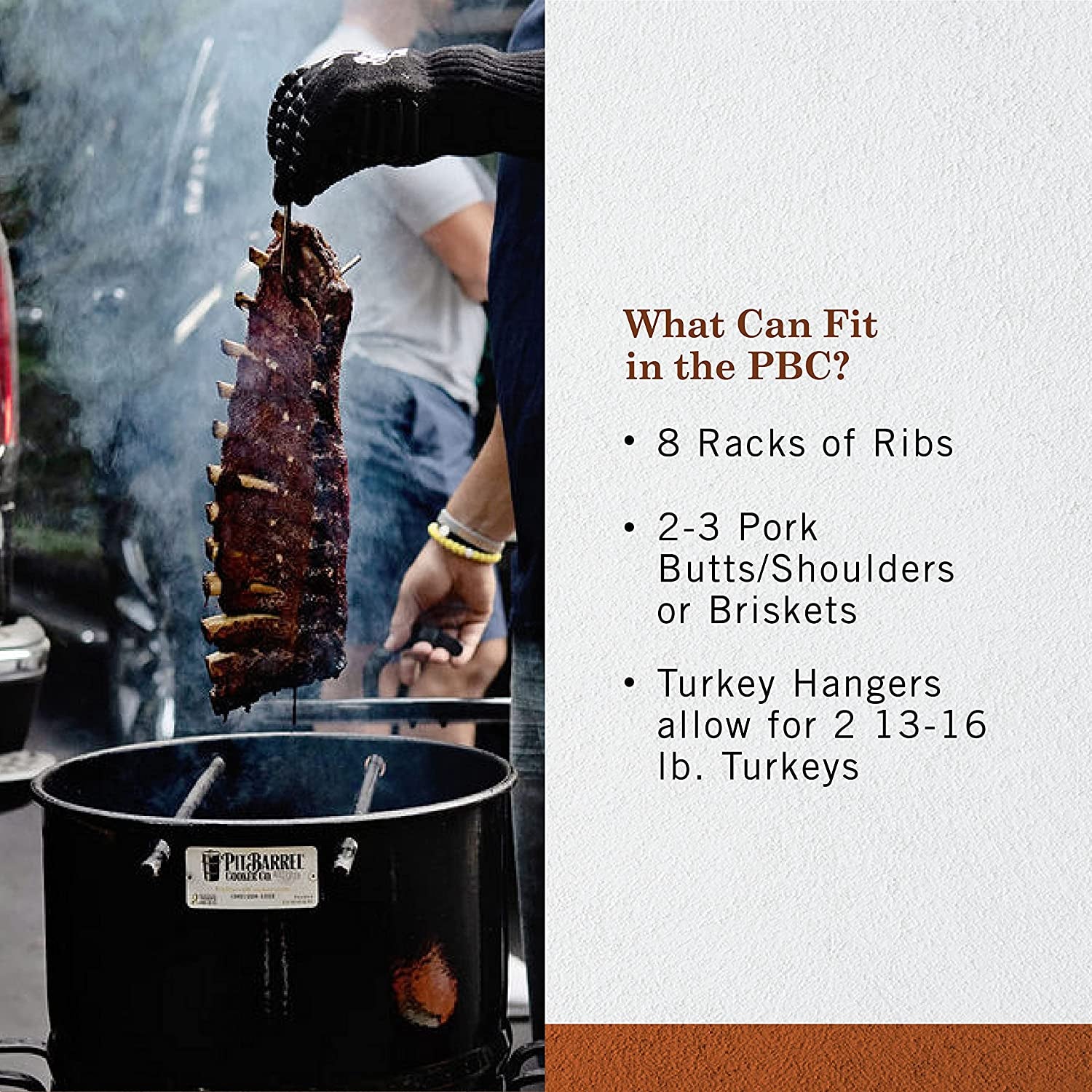 Pit Barrel Cooker Classic Package - 18.5 Inch Drum Smoker | Porcelain Coated Steel BBQ Grill | Includes 8 Hooks, 2 Hanging Rods, Grill Grate and More