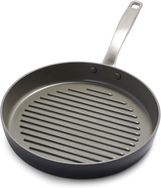 Chatham Hard Anodized Healthy Ceramic Nonstick, 11" Grill Pan, Pfas-Free, Dishwasher Safe, Oven Safe, Gray