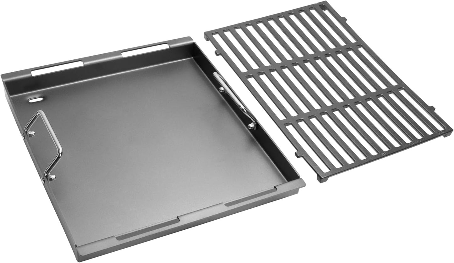 Cooking Griddle Inserts & Grate for Weber Genesis II 300 Series Grill, Flat Top Grill Griddle for Weber Genesis II E-310/315/325/330/335 S-310/335 and More, Replace for Weber 6788 Full-Size Griddle