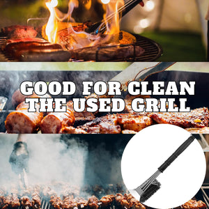 Grill Cleaning Brush and Scraper for Safe Cleaning Stainless Steel BBQ Accessories Tool with Hanging Loop, Size 18''X 2.7''