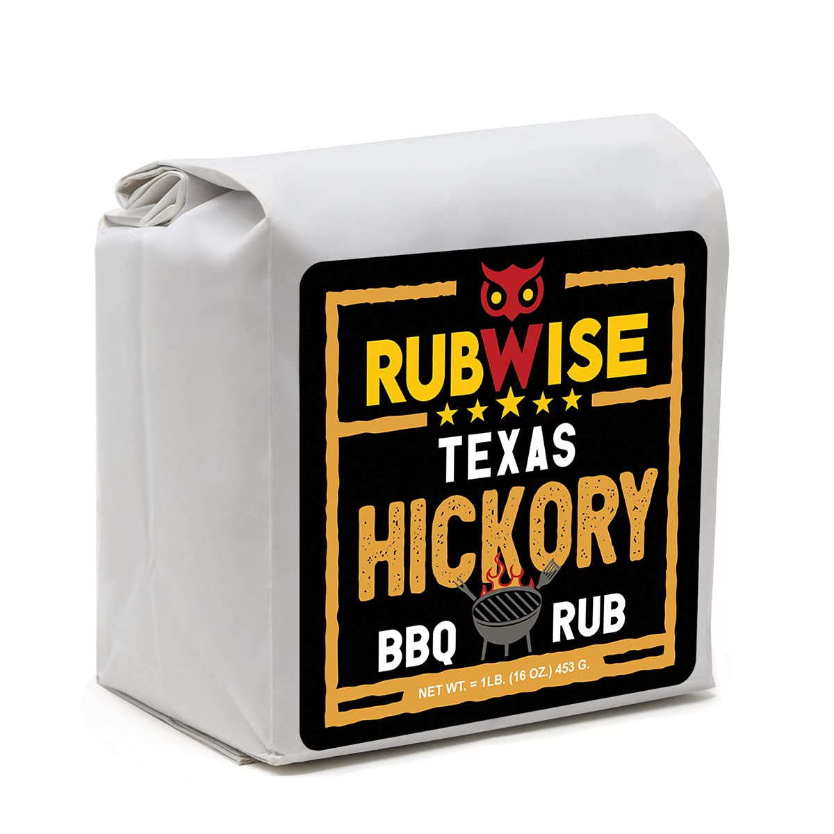 Texas Style Hickory Rub & Pork Rub by Rubwise | BBQ Rub & Spices for Smoking & Grilling | Dry Rubs | Great on Brisket, Chicken, Ribs, Pork & Turkey, Chops, Pork Butt, Tenderloin & More | NO MSG (1Lb E