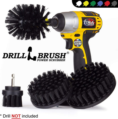 BBQ Grill Cleaning Ultra Stiff Drill Powered Cleaning Brushes 4 Piece Kit Replaces Wire Brushes for Rust Removal, Loose Paint, De-Scaling, Graffiti Removal on Stone, Brick, and Masonry.