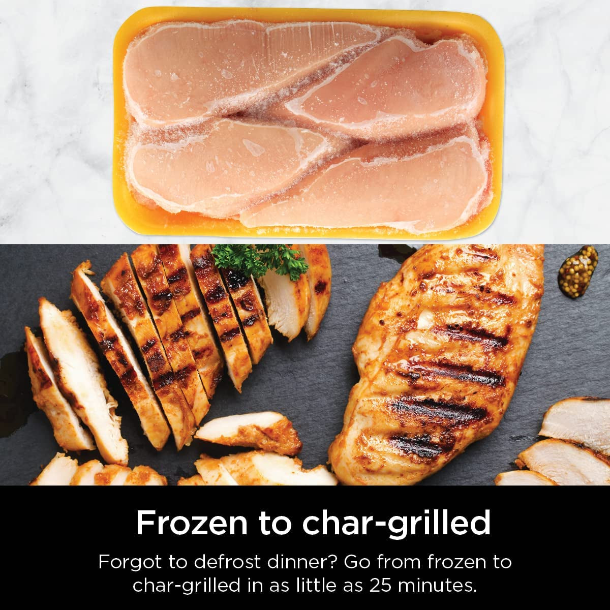 AG301 Foodi 5-In-1 Indoor Electric Grill with Air Fry, Roast, Bake & Dehydrate - Programmable, Black/Silver