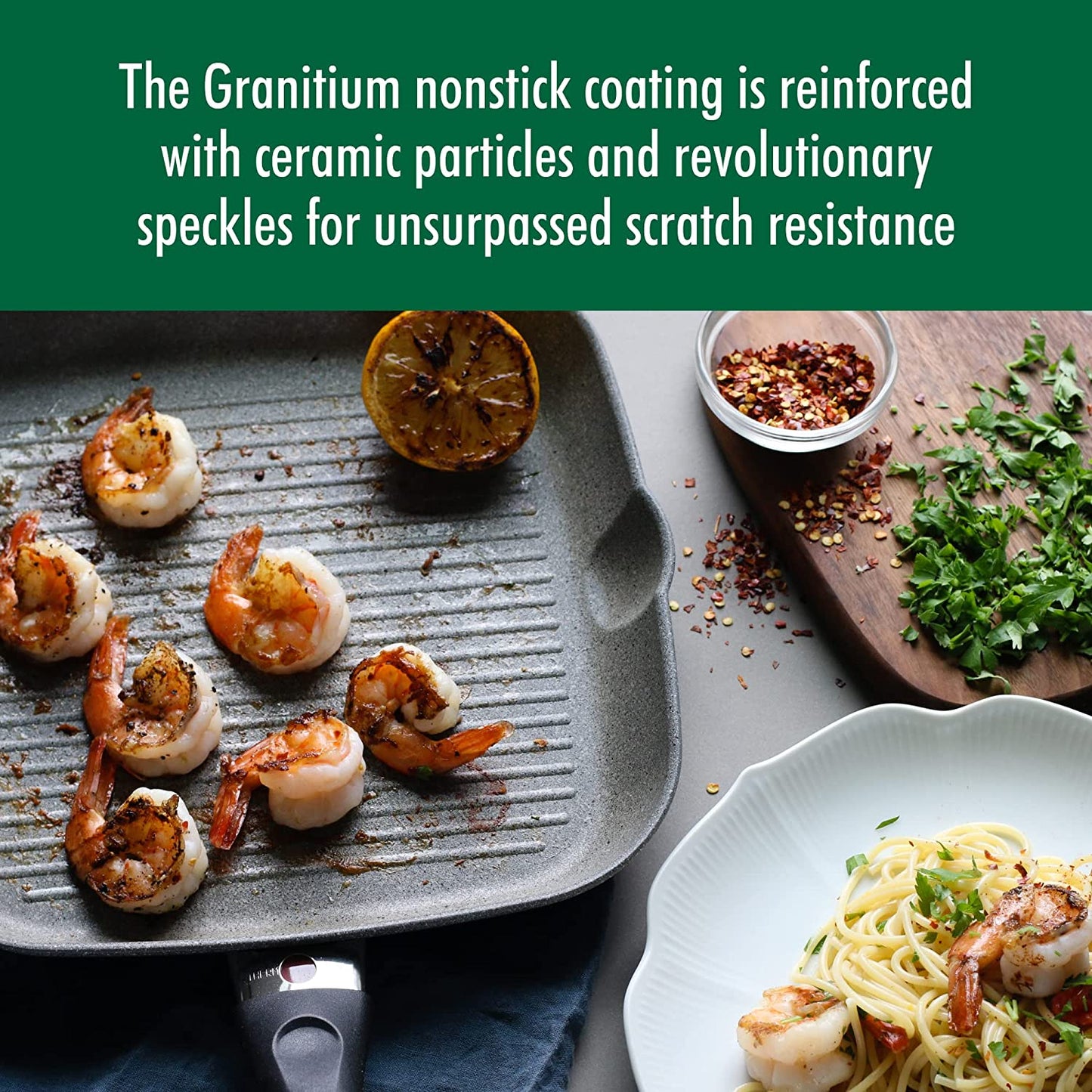 Parma by HENCKELS 11-Inch Nonstick Grill Pan, Made in Italy , Durable and Easy to Clean