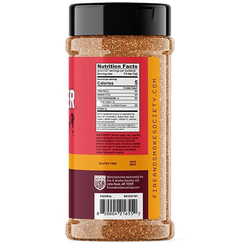 Fire & Smoke Society Sweet Preacher Pork Rub | BBQ Seasoning for Smoking and Grilling Meat | Pulled Pork Ribs Chops, Poultry, Chicken, Beef, Dry BBQ Rubs and Spices | Brown Sugar, Red Spices & Herbs | 11.9 Oz (2-Pack)
