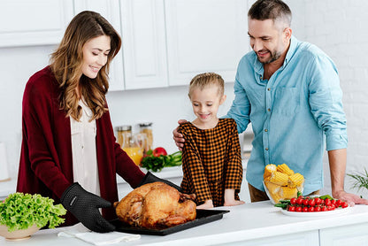 Silicone Smoker Oven Gloves -Extreme Heat Resistant BBQ Gloves -Handle Hot Food Right on Your Smoker Grill Fryer Pit|Waterproof Oven Mitts Grill Gloves |Superior Value Set+3 Bonuses