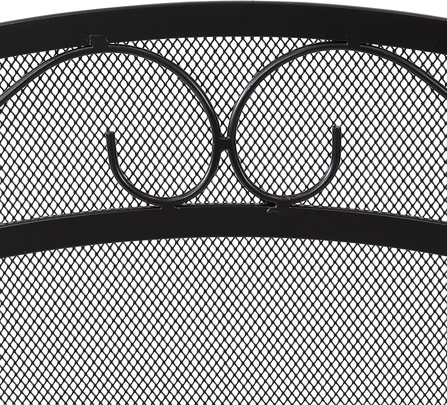 Sunnydaze Elegant Scrolling Design Steel 3-Panel Fireplace Screen with Black Powder-Coated Finish