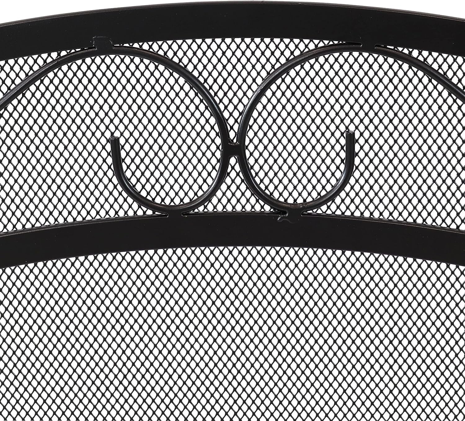 Sunnydaze Elegant Scrolling Design Steel 3-Panel Fireplace Screen with Black Powder-Coated Finish