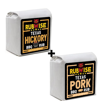 Texas Style Hickory Rub & Pork Rub by Rubwise | BBQ Rub & Spices for Smoking & Grilling | Dry Rubs | Great on Brisket, Chicken, Ribs, Pork & Turkey, Chops, Pork Butt, Tenderloin & More | NO MSG (1Lb E