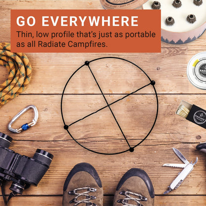 Radiate - Campfire Trivet - Turn Your Campfire into a Tabletop Experience - Metal Holder Campfire and Campfire Mini - Powder-Coated Steel - 13.4" Diameter