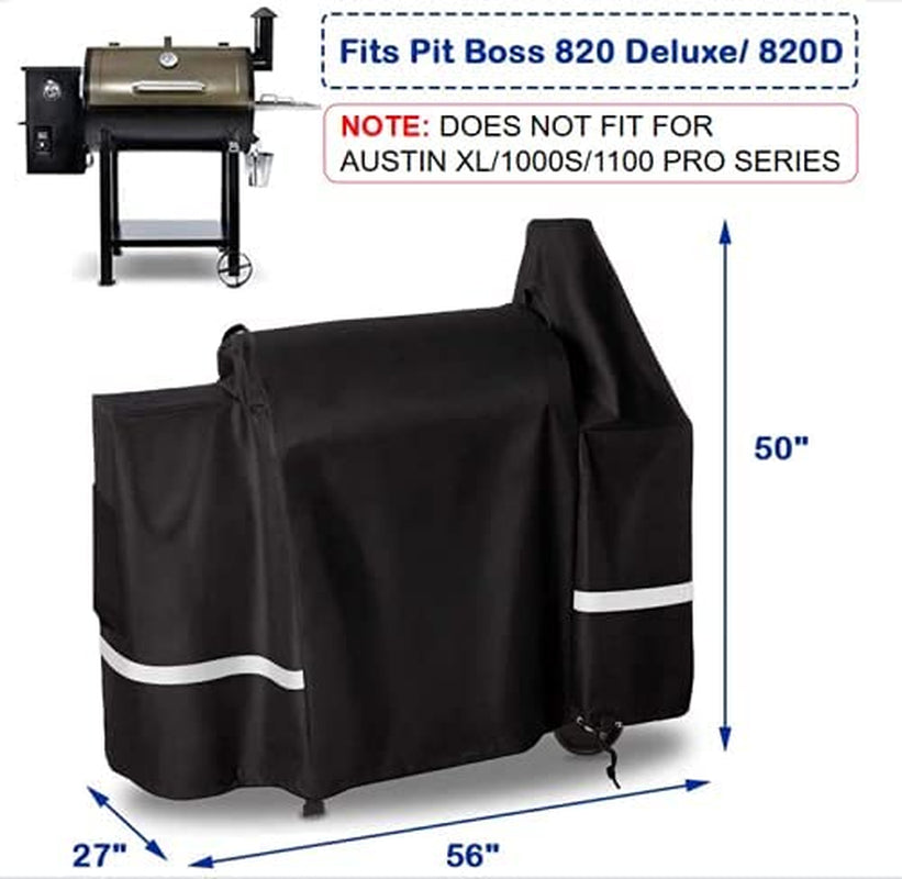 Grill Cover for Pit Boss 820 Deluxe, 820 Pro, 850 Pro Series Wood Smoker Pellet Grills Accessories, Cover for Pit Boss 820D, 820FB, 820PB, 820SP, 820SC, Heavy Duty Fabric Barbecue Grill Cover